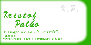 kristof palko business card
